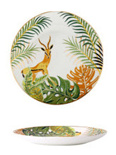 Antelope Gold-Rimmed Dessert Plate (Jungle Series)