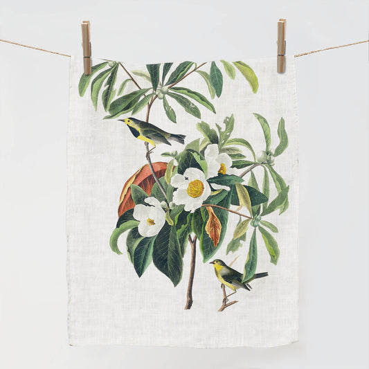 American Warbler Linen Kitchen Tea Towel